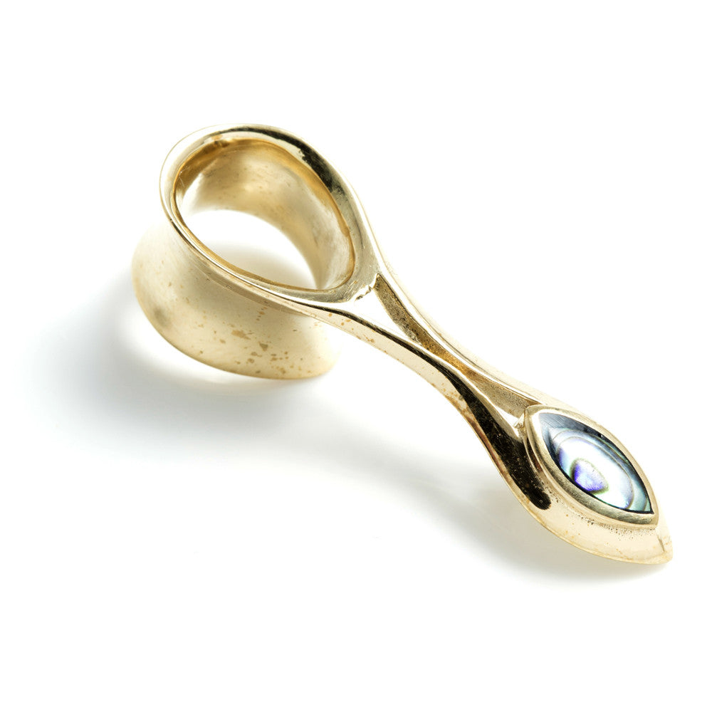 1x Brass Abalone Shell Drop Tunnel
