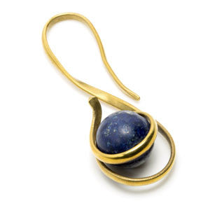 1x Lapis Lazuli Ball in Brass Swirl
