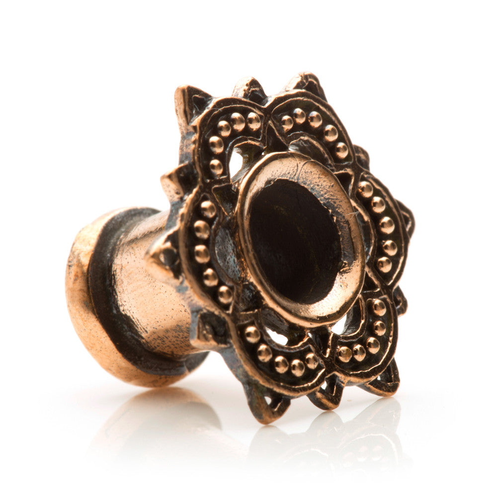 1x Rose Bronze Afghan Flared Tunnel
