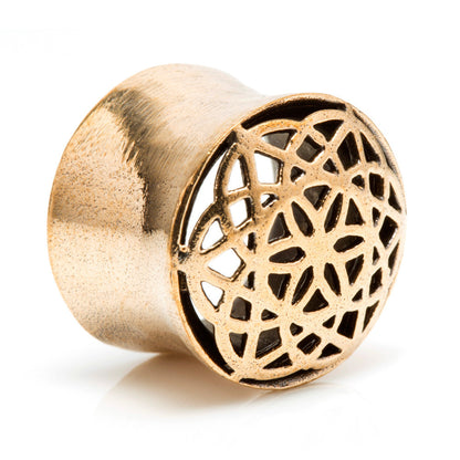 1x Rose Bronze Geometric Flared Tunnel