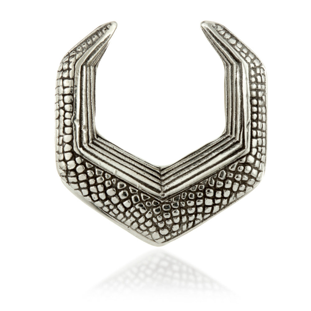 1x Silver Brass Hexagon Saddle Plug