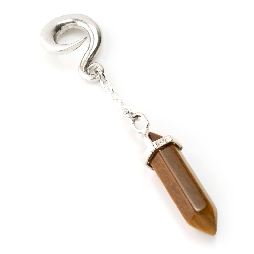 1x Tigers Eye Ear Weight with Spiral Top