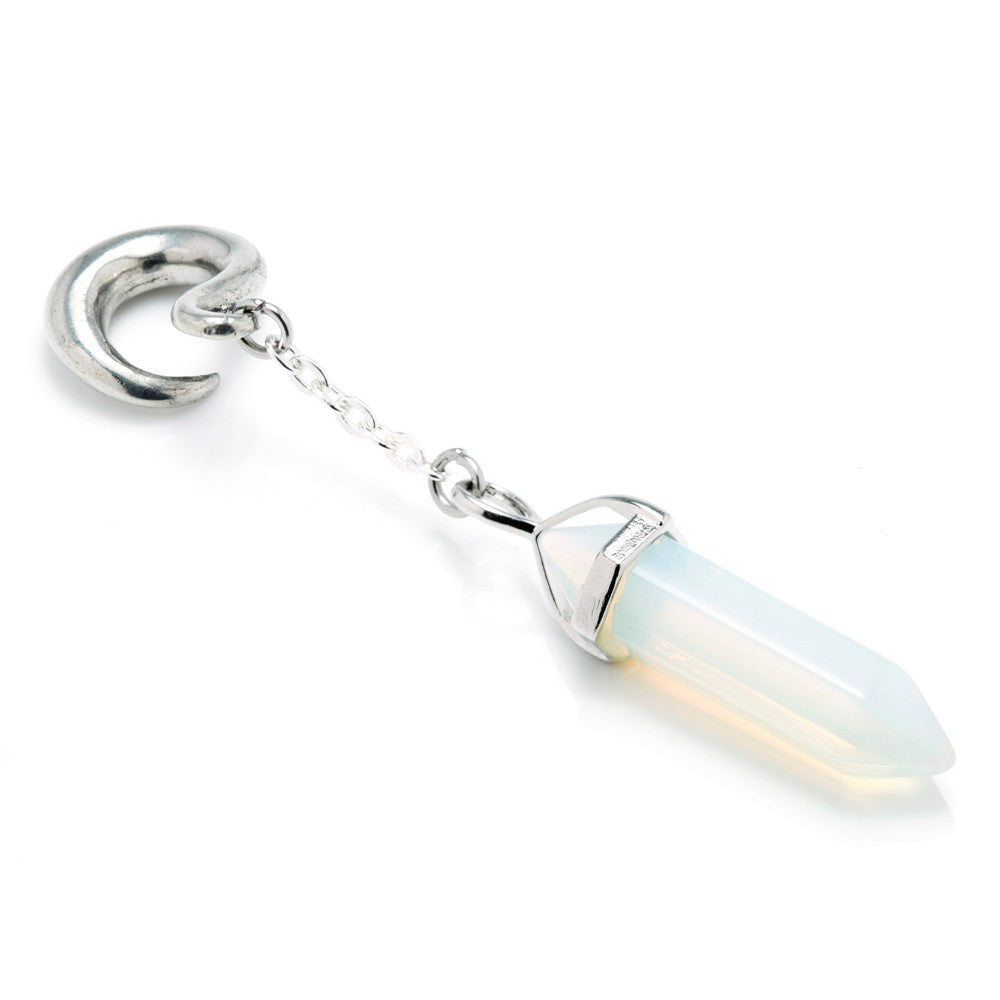 1x White Opalite Ear Weight