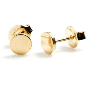 24K Gold PVD Disk Ear Studs (Pair)