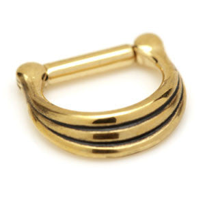 24K Gold Steel Graduated Band Septum Ring