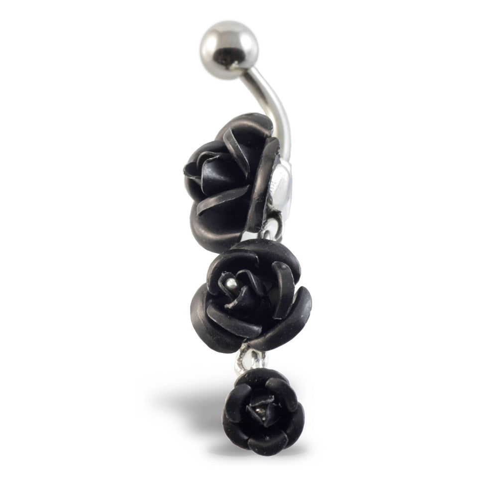 3 Roses Silver & Steel Navel