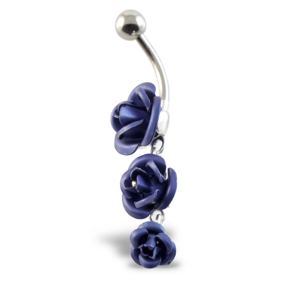 3 Roses Silver & Steel Navel