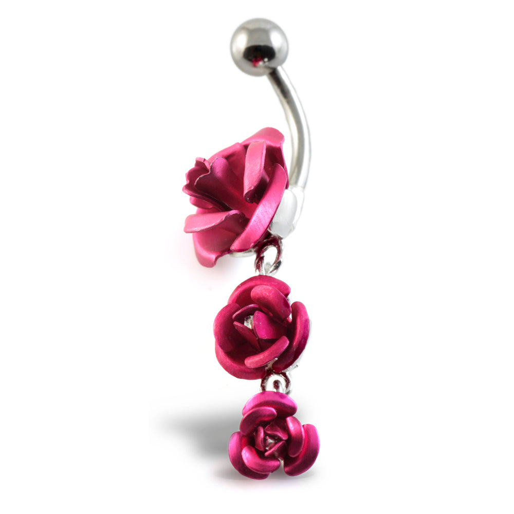3 Roses Silver & Steel Navel