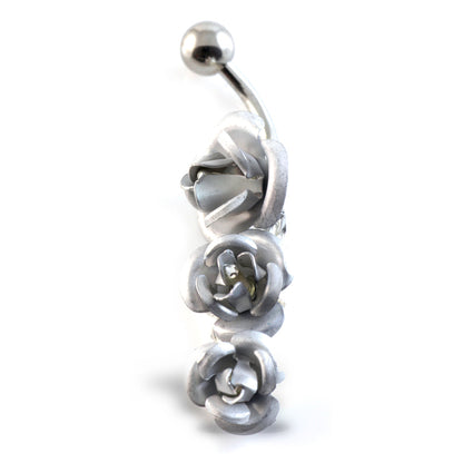 3 Roses Silver & Steel Navel
