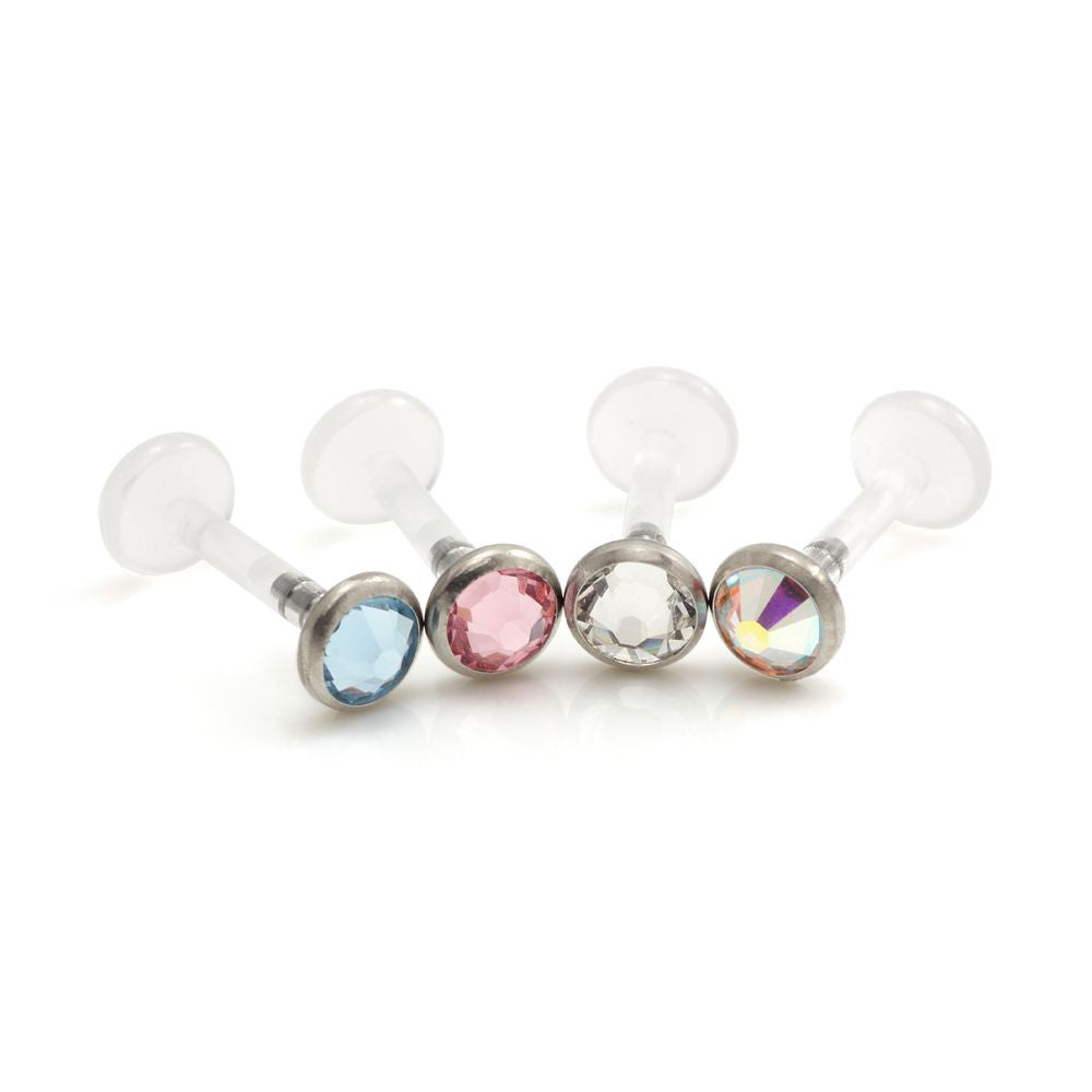 4mm Gem Disk Bioplast Labret