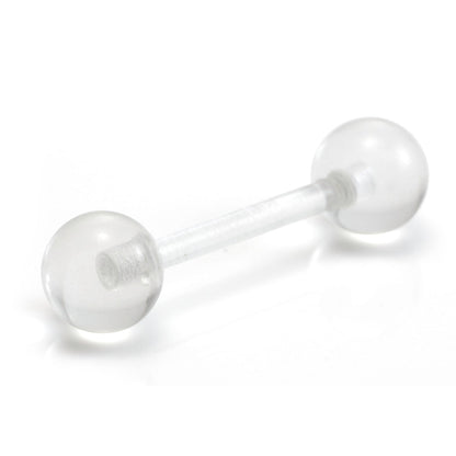 5x Black/White/Clear Ball Acrylic Flexi Barbells