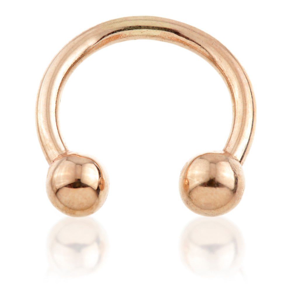 9ct Rose Gold Micro Circular Barbell - 1.2mm