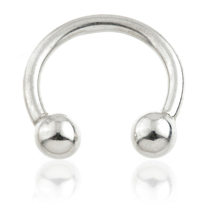 9ct White Gold Micro Circular Barbell - 1.2mm
