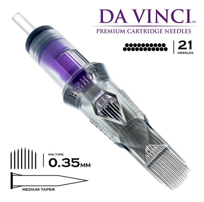 SHORT DATE - DISCOUNTED -Bishop Cartridge Needles Da Vinci V2 - Curved Magnum - Bugpin - Long Taper-21