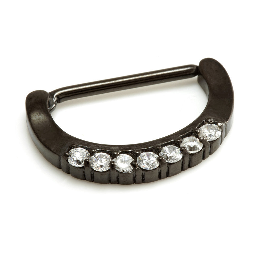 Black PVD Cast Steel Gems Nipple Clicker