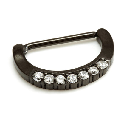 Black PVD Cast Steel Gems Nipple Clicker