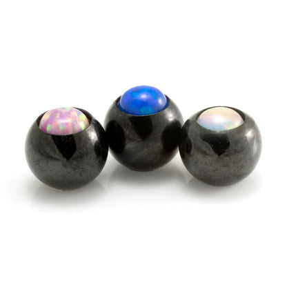 Black PVD Opal Micro Gem Ball - 1.2mm