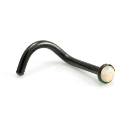 Black PVD Opal Round Nose Stud