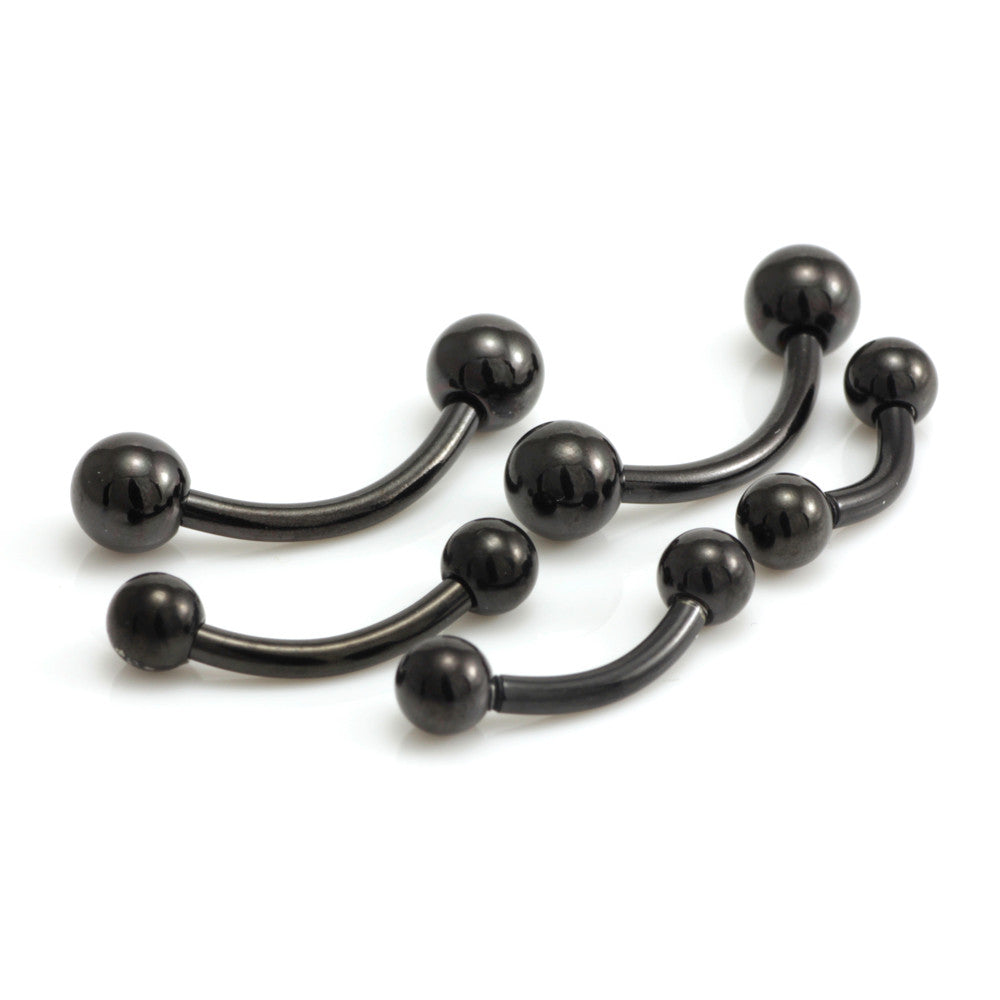 Black Steel Curved Barbell 1.6mm