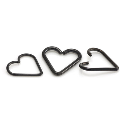 Black Steel Heart Rings - BKHRING4