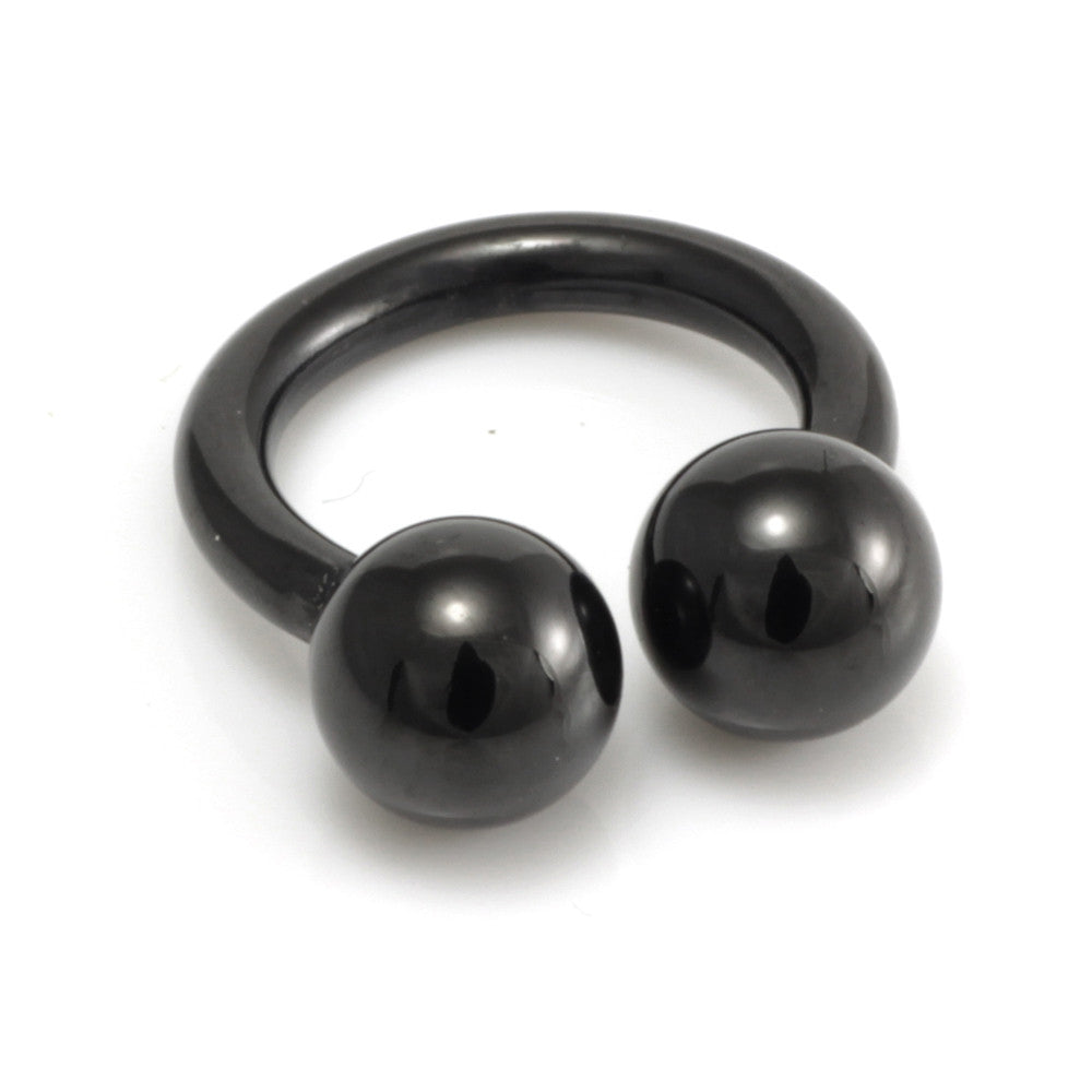 Black Steel Large Gauge Circular Barbell