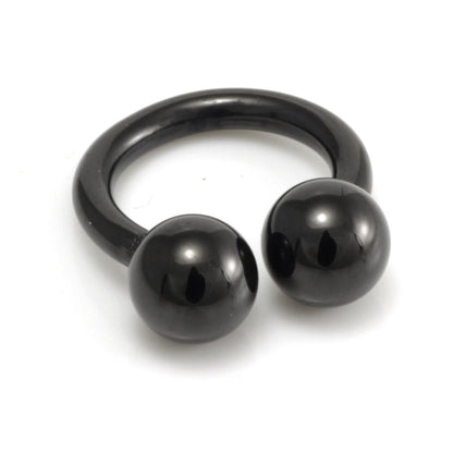 Black Steel Large Gauge Circular Barbell