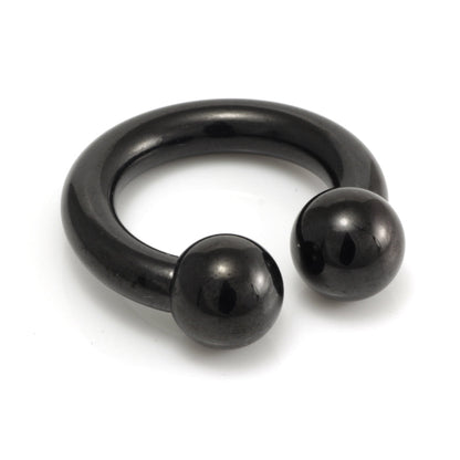 Black Steel Large Gauge Circular Barbell