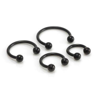 Black Steel Micro Circular Barbell