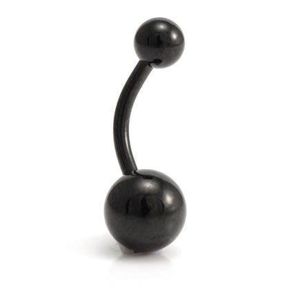 Black Steel Plain Navel Bar