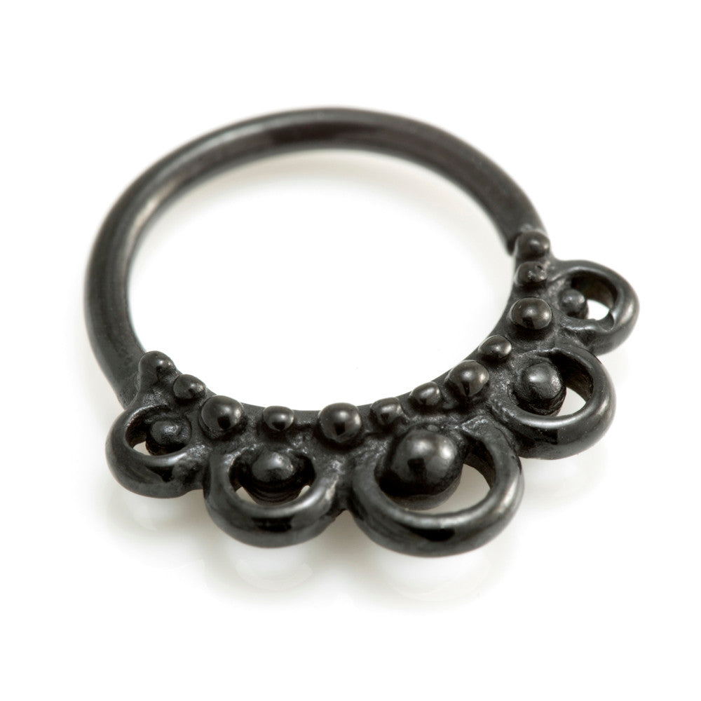 Black Steel Seamless Septum / Ear Ring 3