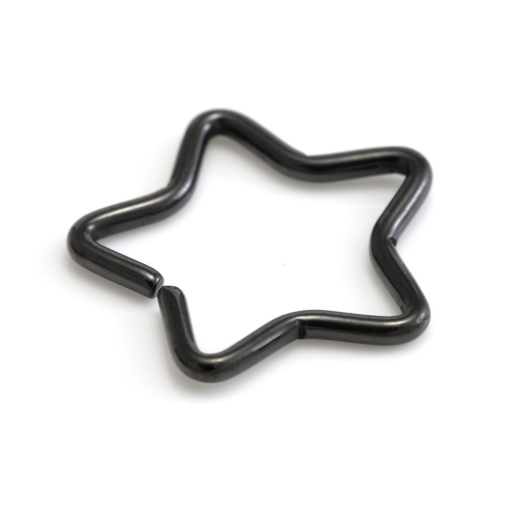 Black Steel Star Rings