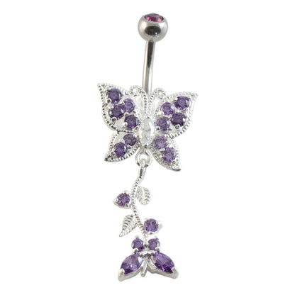 Butterfly Silver & Steel Navel