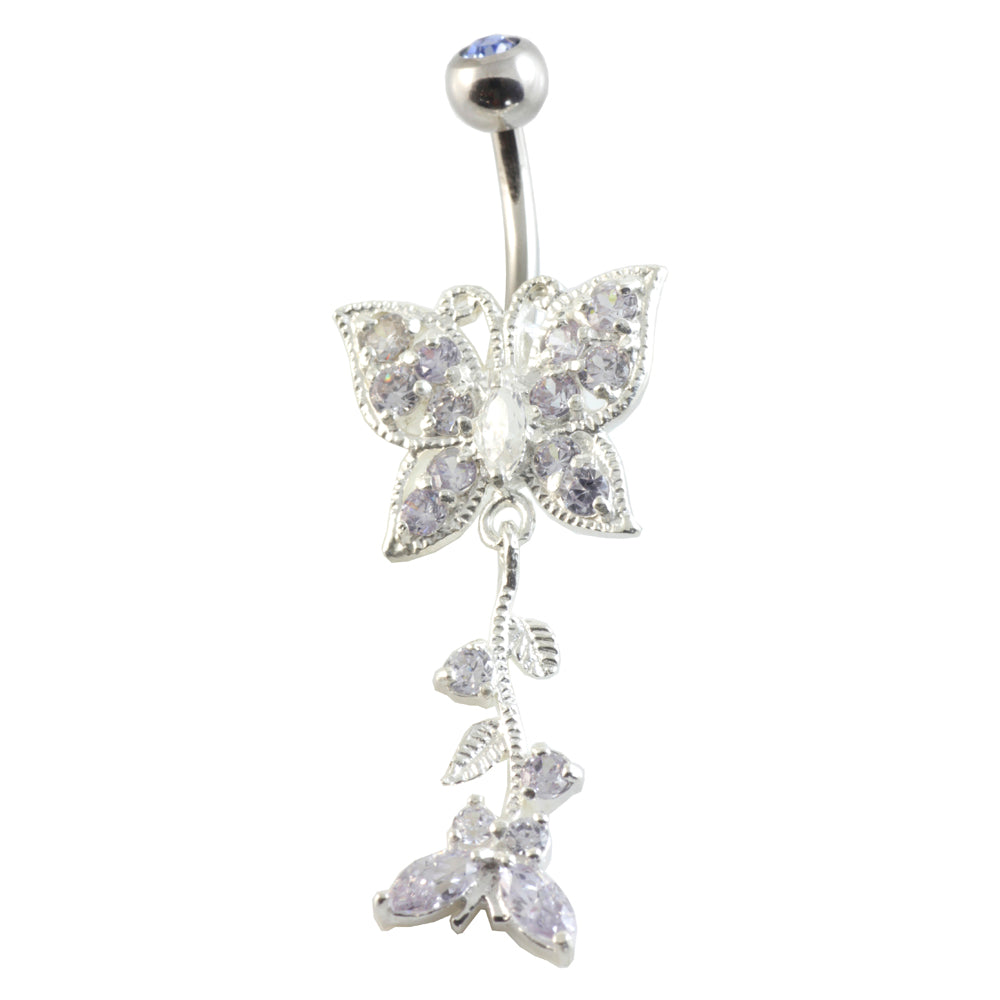 Butterfly Silver & Steel Navel