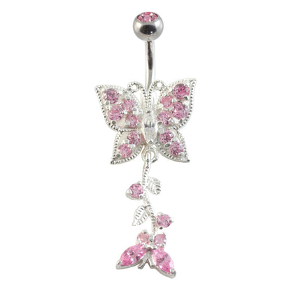 Butterfly Silver & Steel Navel