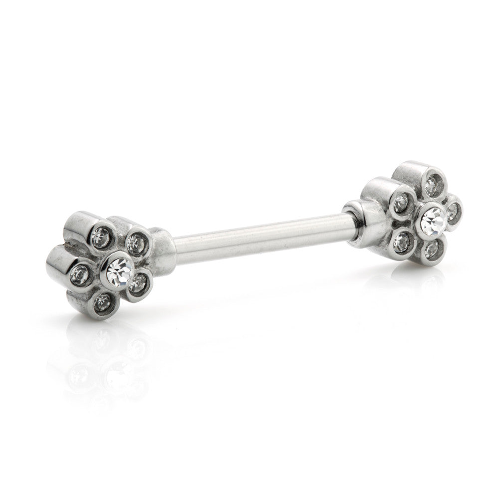 Cast Steel Flower Gem Nipple Bar