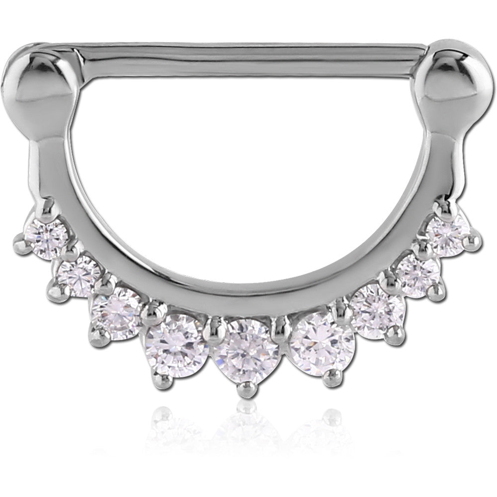 Cast Steel Gems Nipple Clicker - NCLIP11