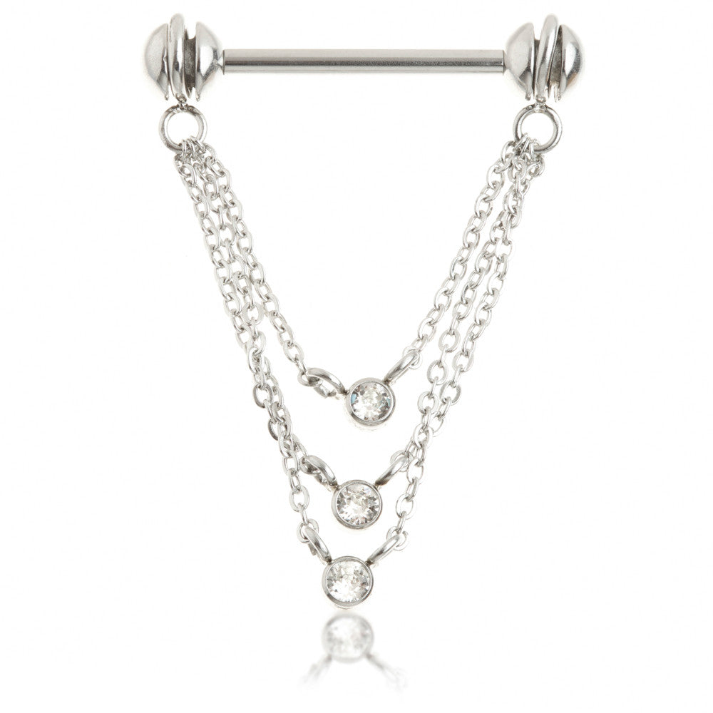 Cast Steel Triple Gem Chain Nipple Bar