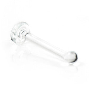 Clear Glass Nose Bone with Disk