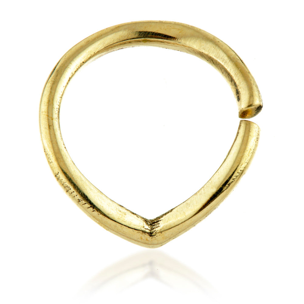 Curved Wishbone Brass Open Cartilage Ring