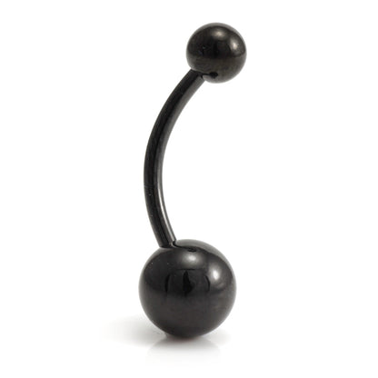 Black Steel Plain Navel Bar