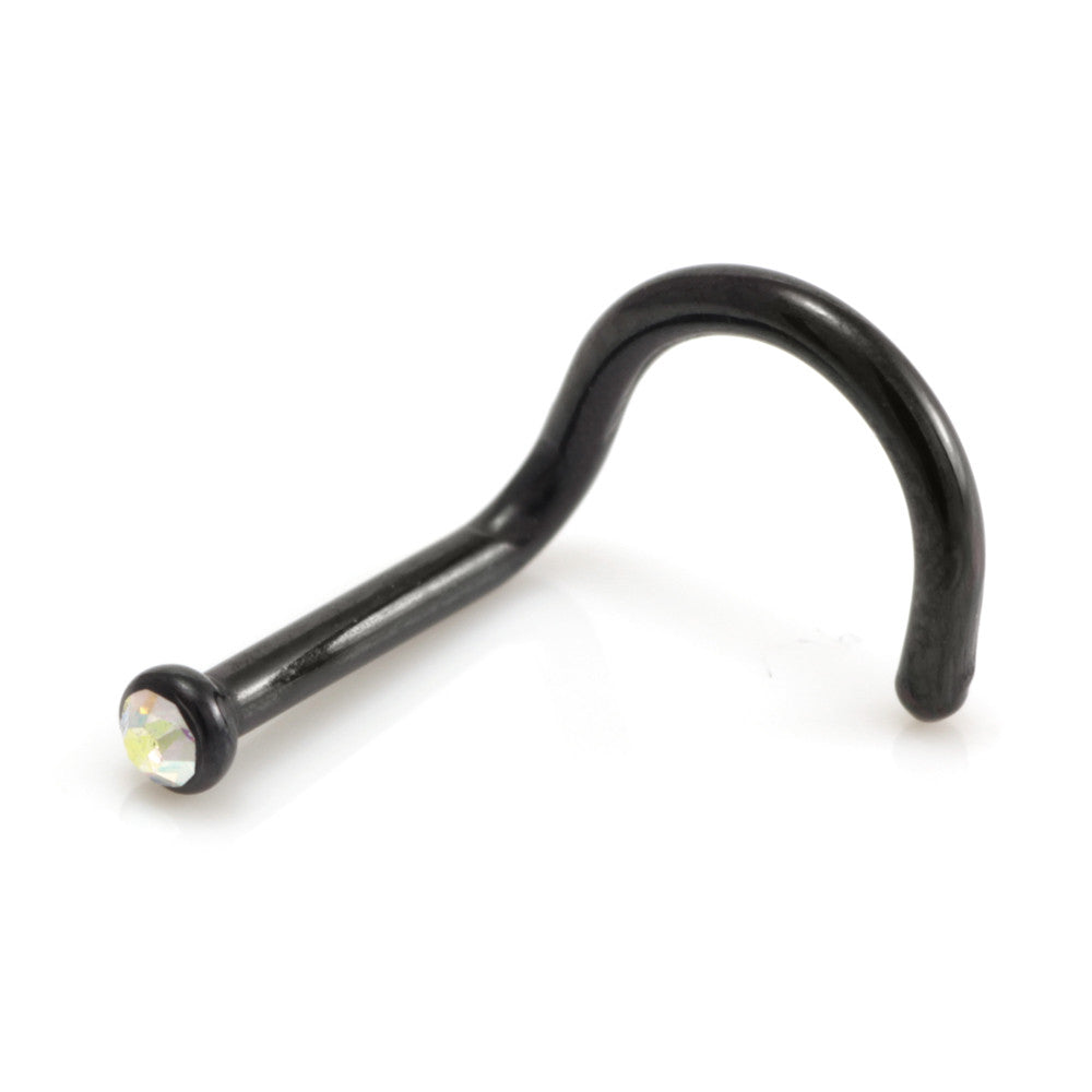 Evil Black Titanium Gem Nose Stud