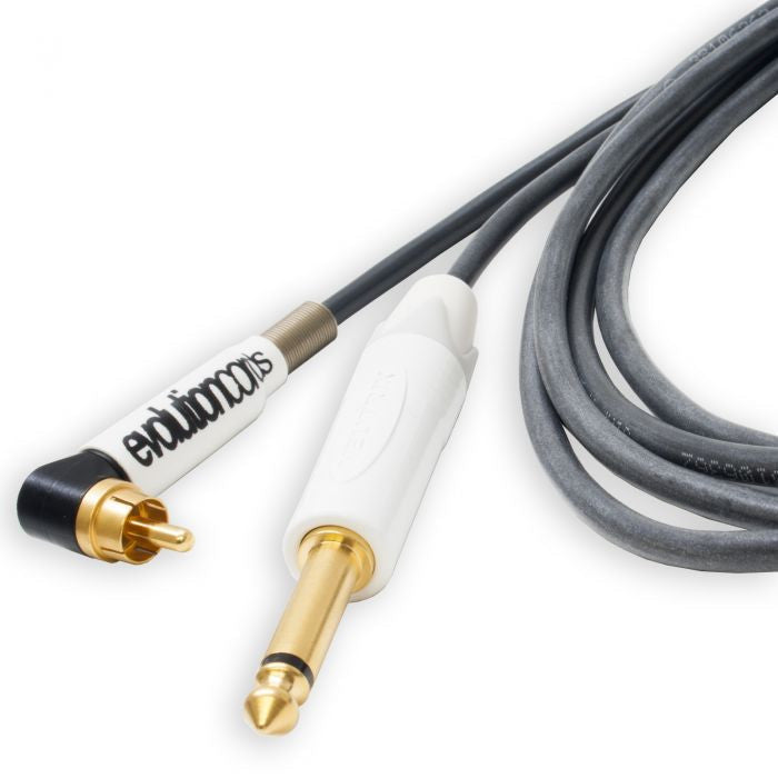 Evolution Angled RCA Tattoo Cord to 1/4 Inch Jack. Silicone Medusa Cable