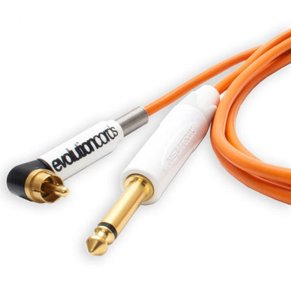 Evolution Angled RCA Tattoo Cord to 1/4 Inch Jack. Silicone Medusa Cable