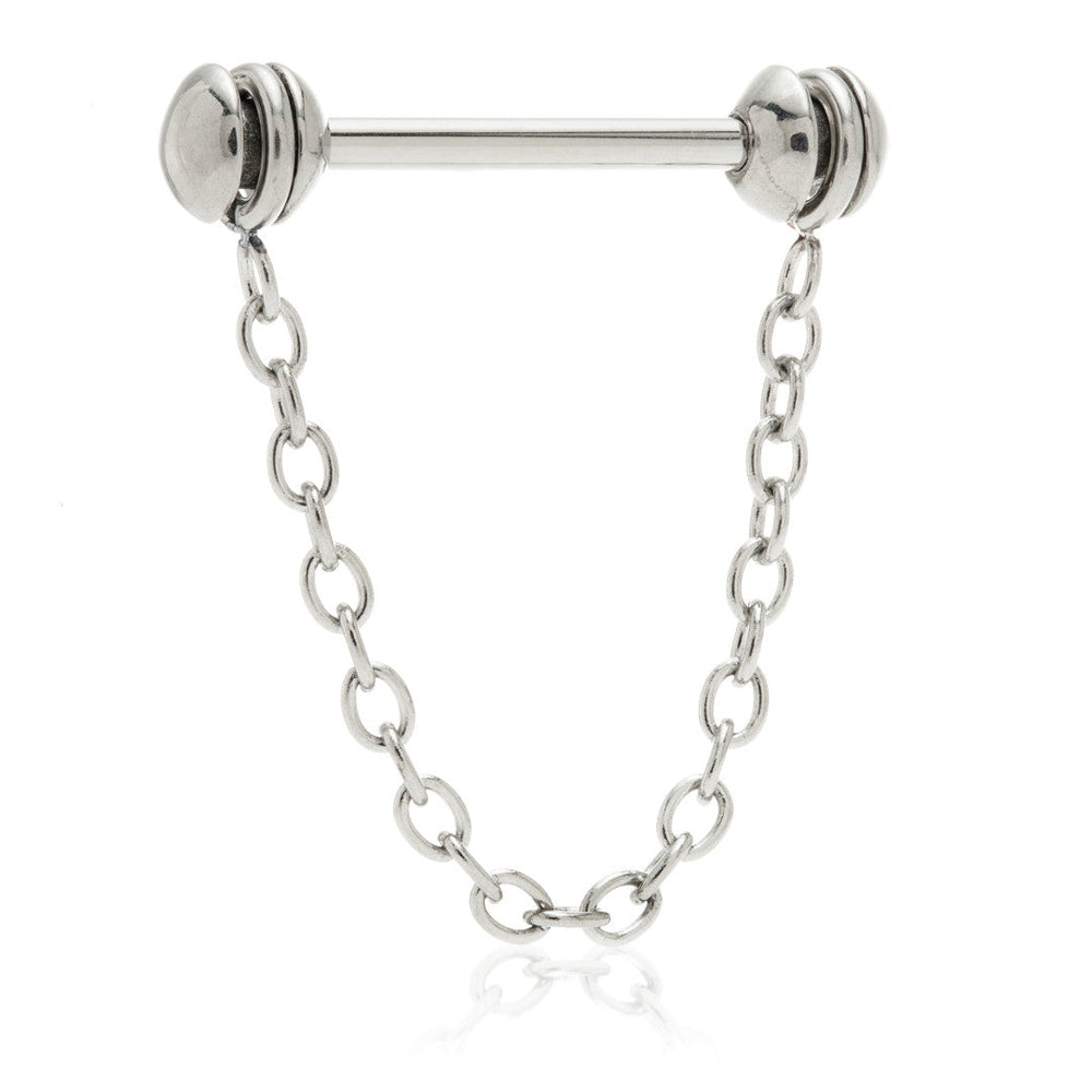 Steel External Threaded Nipple Chain Barbell  Gauge: 1.6mm  Barbell Sizes: 12mm / 14mm / 16mm Ball S