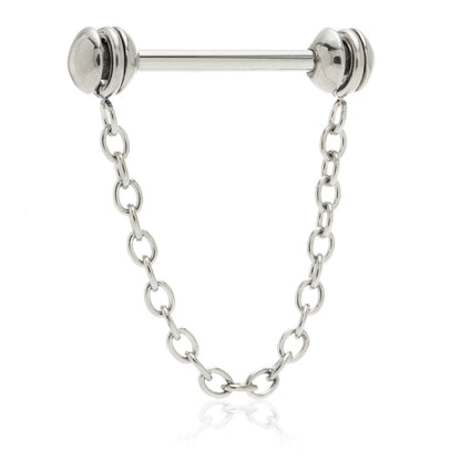Steel External Threaded Nipple Chain Barbell  Gauge: 1.6mm  Barbell Sizes: 12mm / 14mm / 16mm Ball S