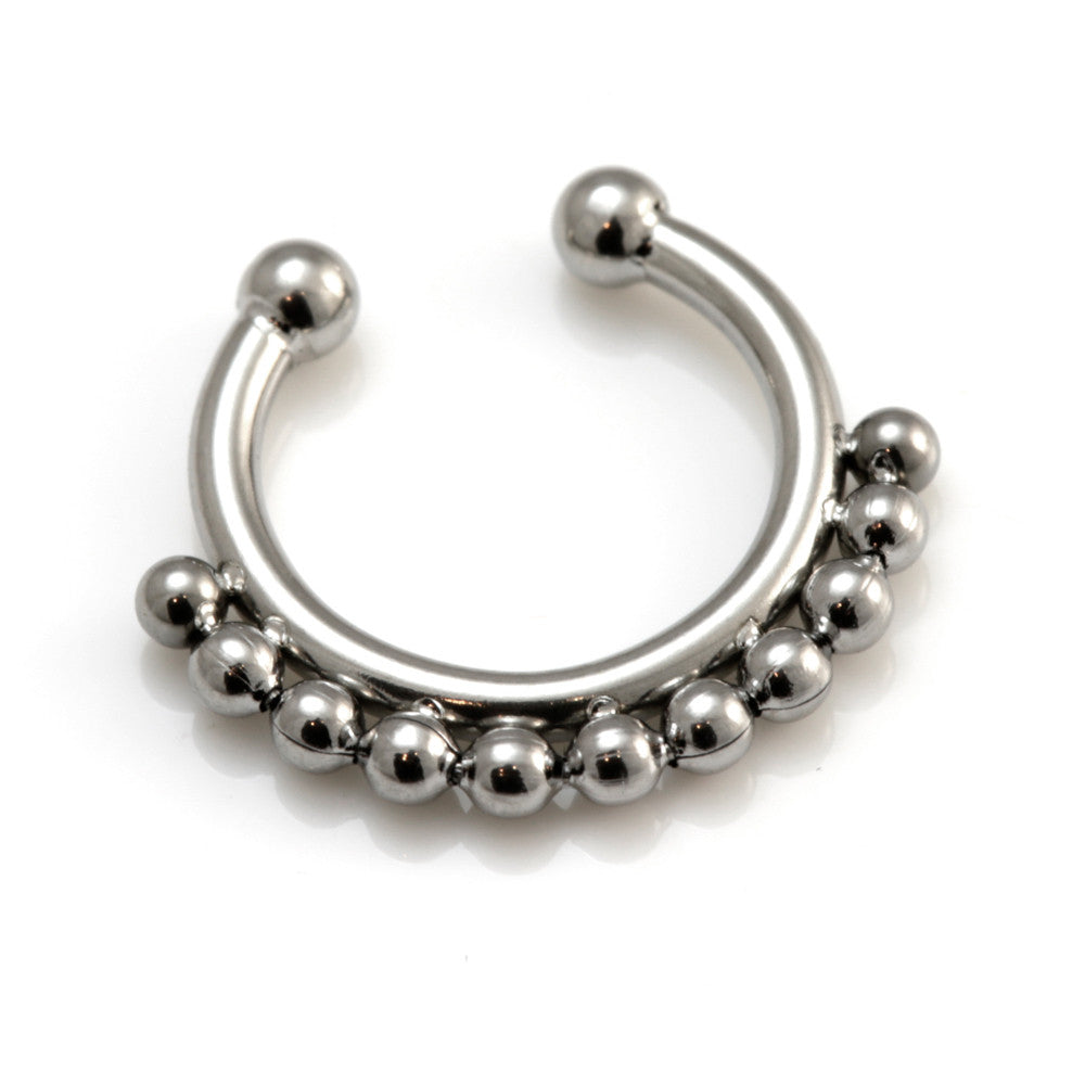Fake Steel Dot Septum Ring