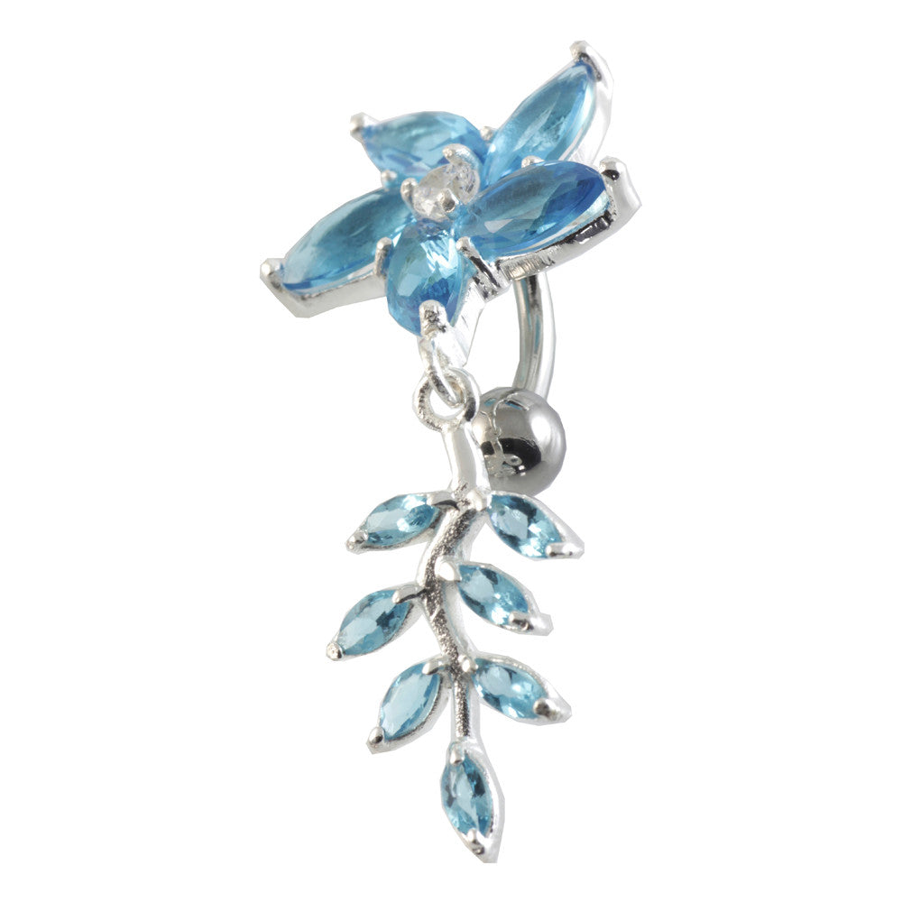Flower Leaf Silver & Steel Navel