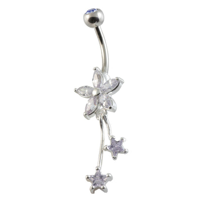 Flower Stars Silver & Steel Navel