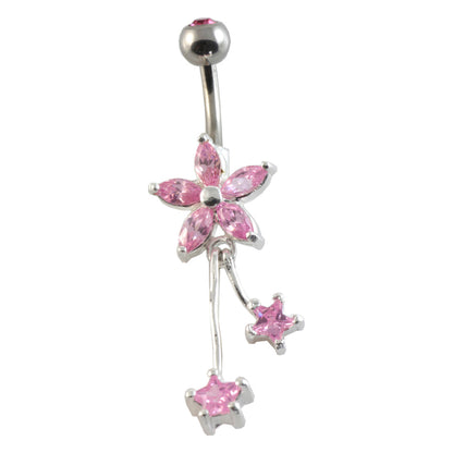 Flower Stars Silver & Steel Navel