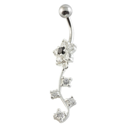 Flowers Navel with 4 Hanging Gems